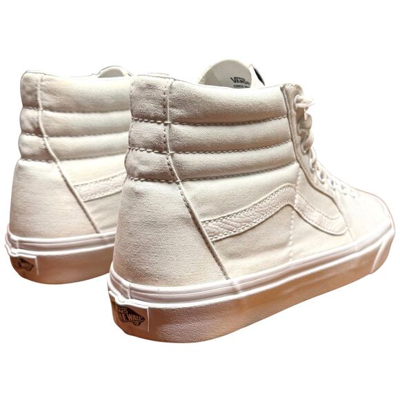 VANS Sk8-Hi Men's 10/W11.5 True White Sneakers Leather Cuff Canvas Skate Shoes - Picture 3 of 16